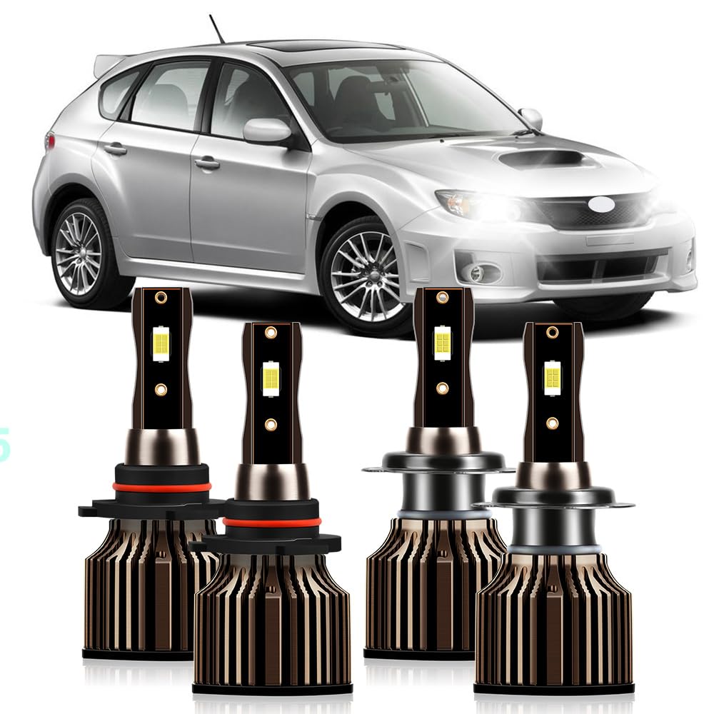 Photo 1 of Fit For Subaru Legacy 2005-2014 Light Bulbs Combo, 9005/HB3 High Beam and H7 Low Beam Lights Bulbs, 6000K White, 30000LM 400% Brightness, 4PCS