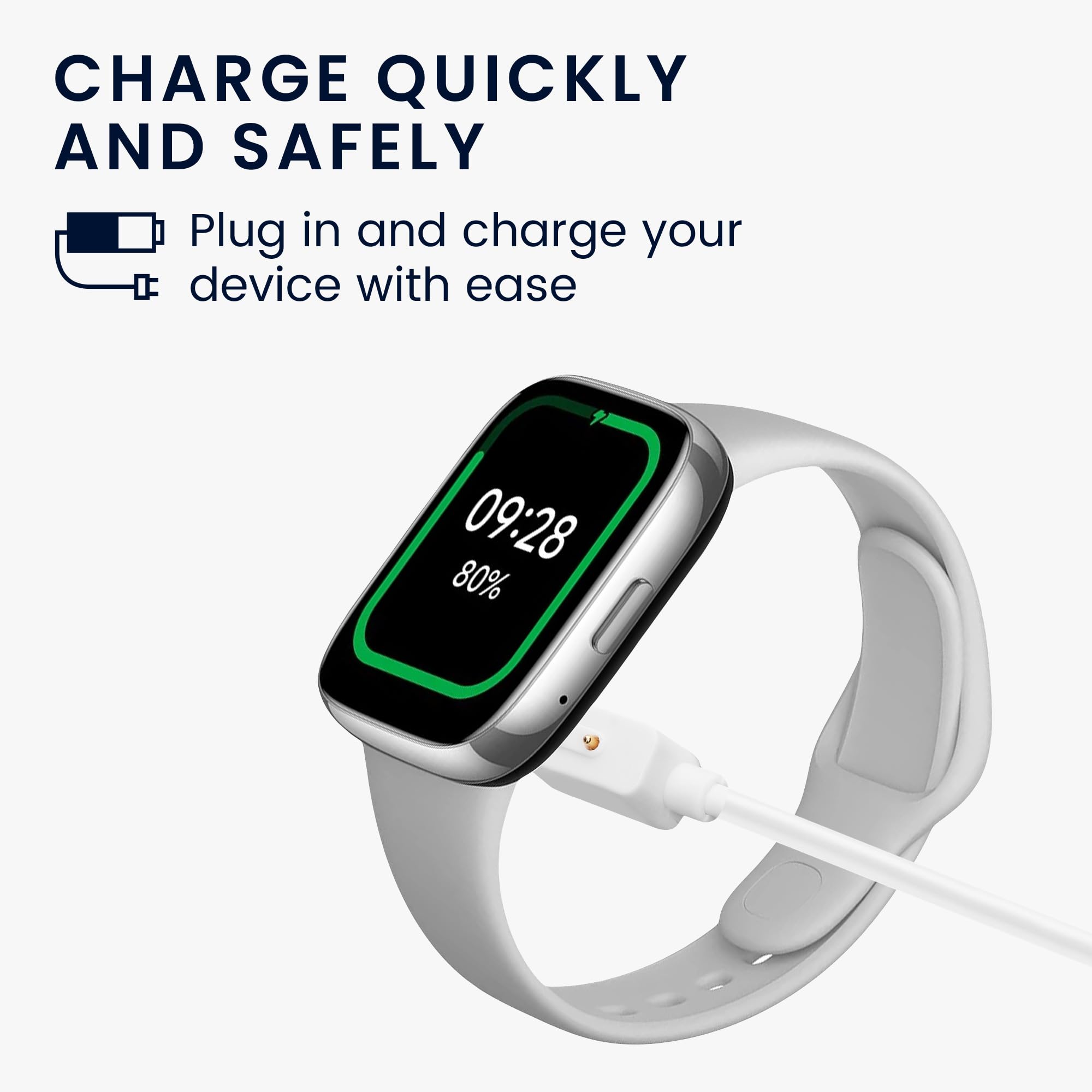 kwmobile USB Cable Charger Compatible with Xiaomi Redmi Watch 4 / Watch 3 Active/Lite/Smart Band 8/8 Pro/Band 2 Cable - Image 2