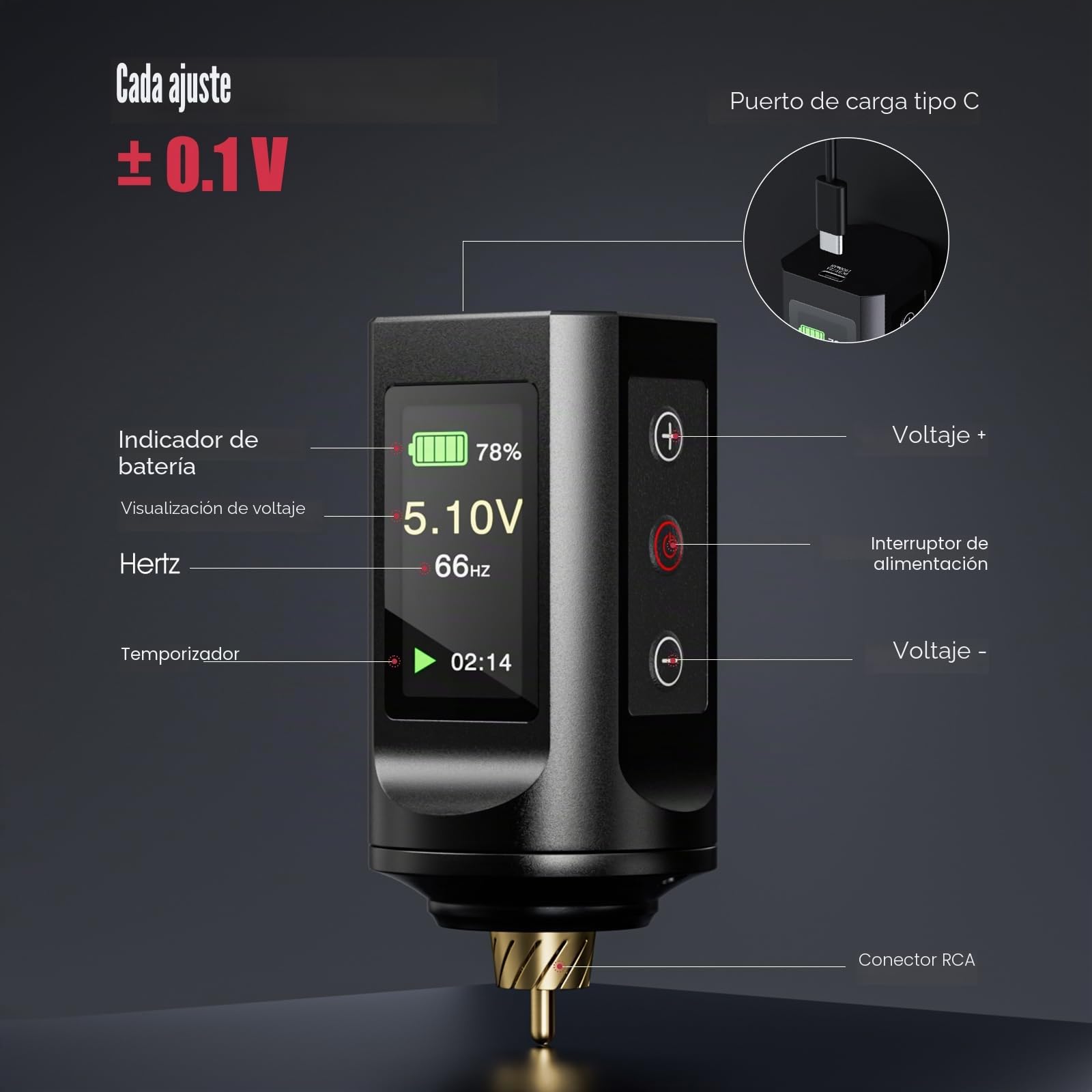 LIUMATE Máquina de Tatuaje Inalámbrica Kit 1900mAh 20 Agujas 10 Botellas Tinta