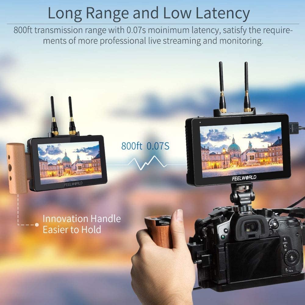 FEELWORLD FT6 FR6 5.5インチ ワイヤレスビデオ送信 電池×4 Amazon | FEELWORLD FT6 FR6+NP-F 970バッテリ,5.5インチ無線ビデオ