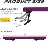 Vista 9 de 6ft/8ft Gymnastics Balance Beam, High and Low Floor Beam Gymnastics Equipment for Kids/Adults,Gymnastics Beam for Training