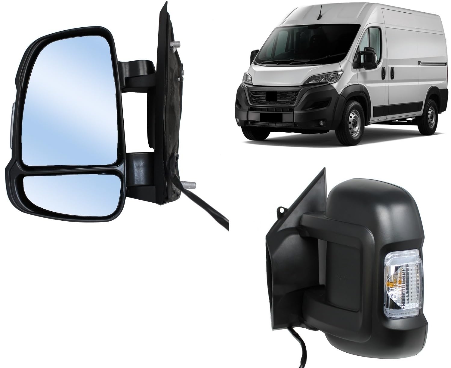 Specchietto Manuale Sinistro DUCATO Retrovisore SX Dal 2006-2024,Freccia Integrata Braccio Corto