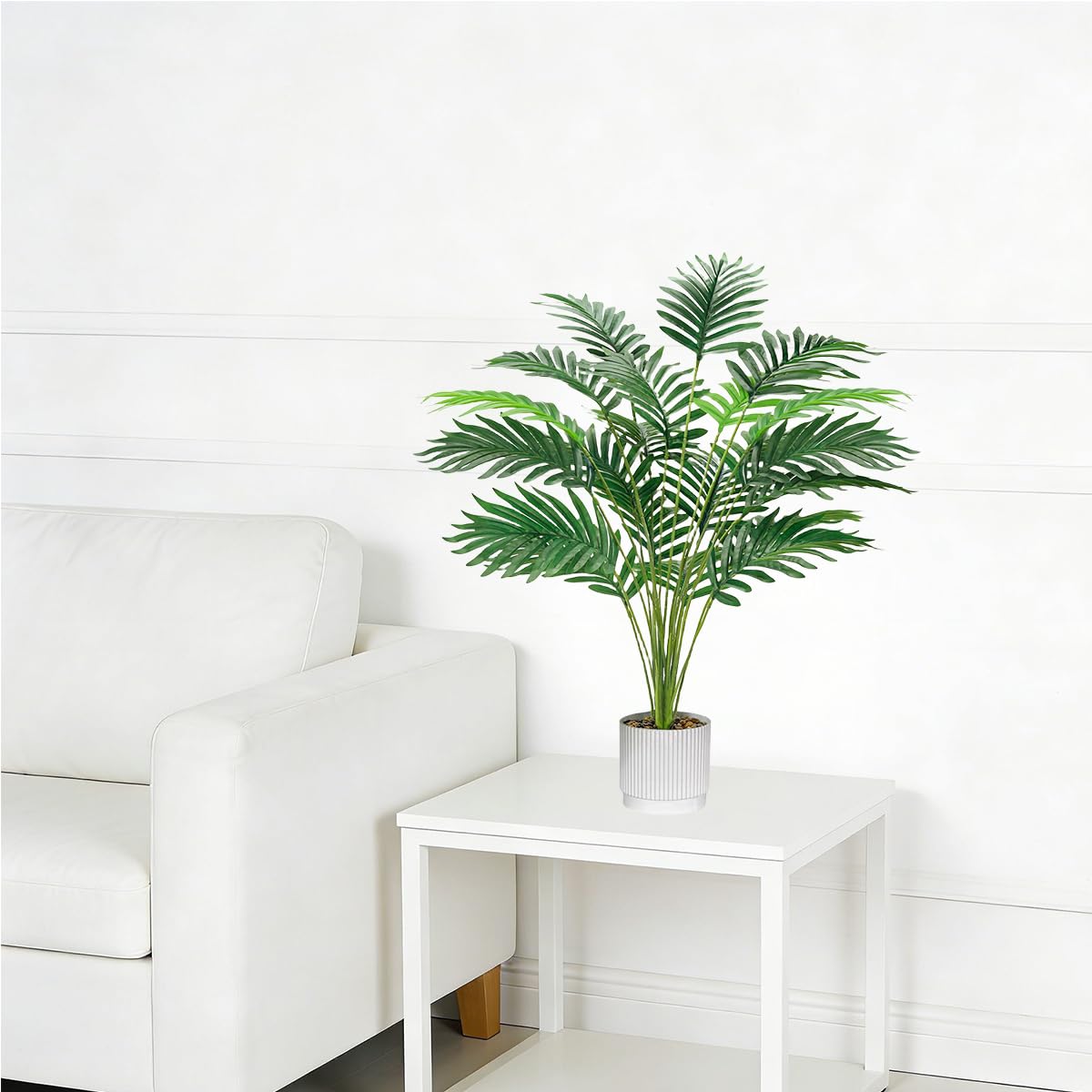 Laelfe 71 cm Planta Artificial Monstera en Maceta, 18 Hojas Planta Falsa Palmera Tropical para Interiores Exteriores Hogares Oficinas Jardines Dormitorio Mesas Escritorios