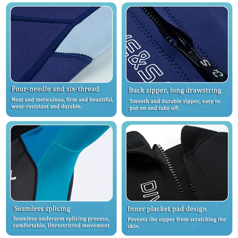 Traje de neopreno para niños de 2,5 mm para adolescentes, niños y niñas, térmico, de una pieza, para buceo, surf, natación, 8 – 16