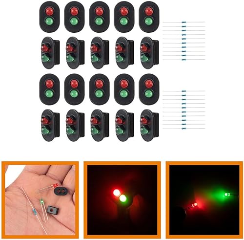 Miniatura 6 de GANAZONO Mini modelo de luz de señal para trenes modelo Semáforo en miniatura Material de mesa de arena Paisaje Dec