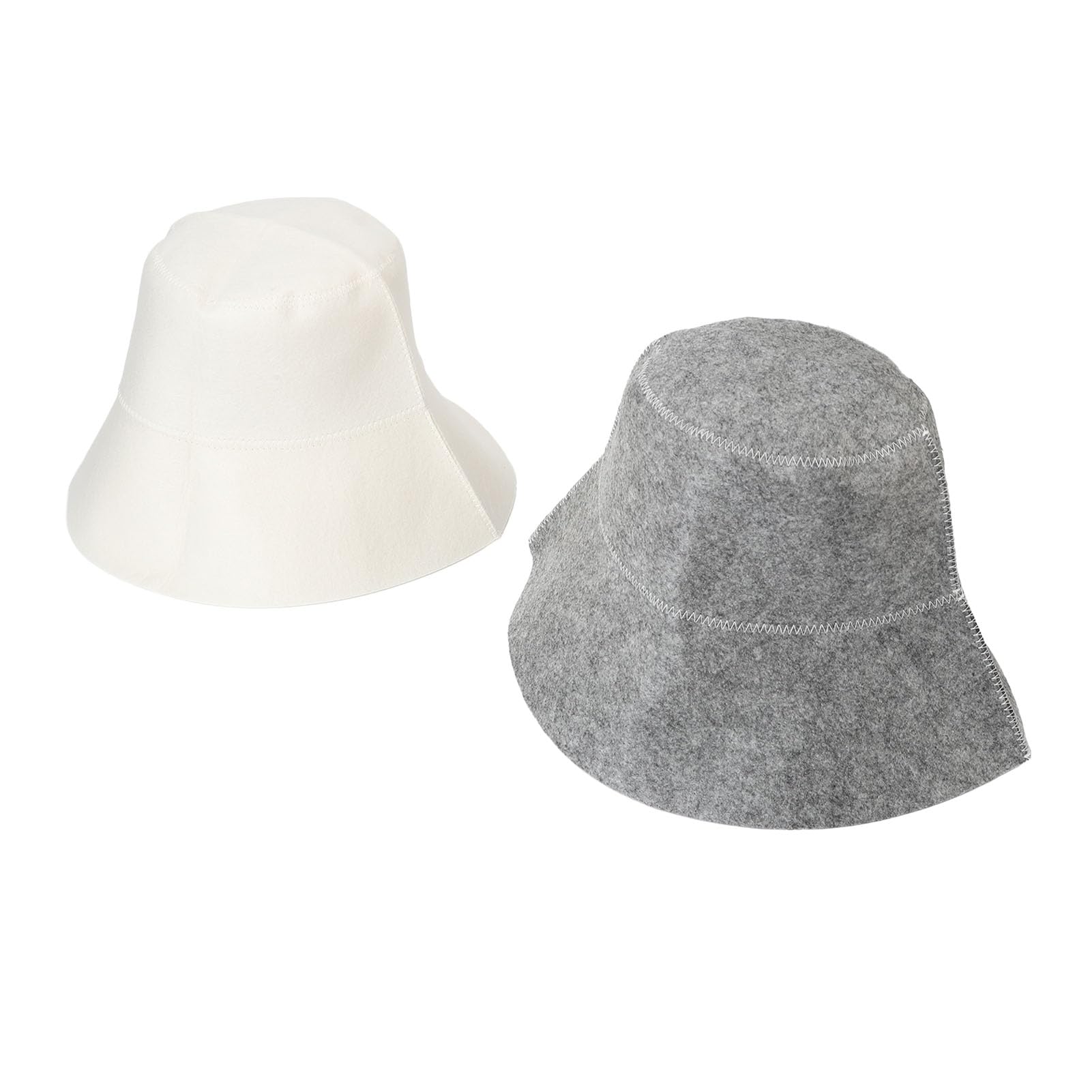 Chapeau de Sauna Anti-chaleur, 2 Pièces, Gris et Blanc