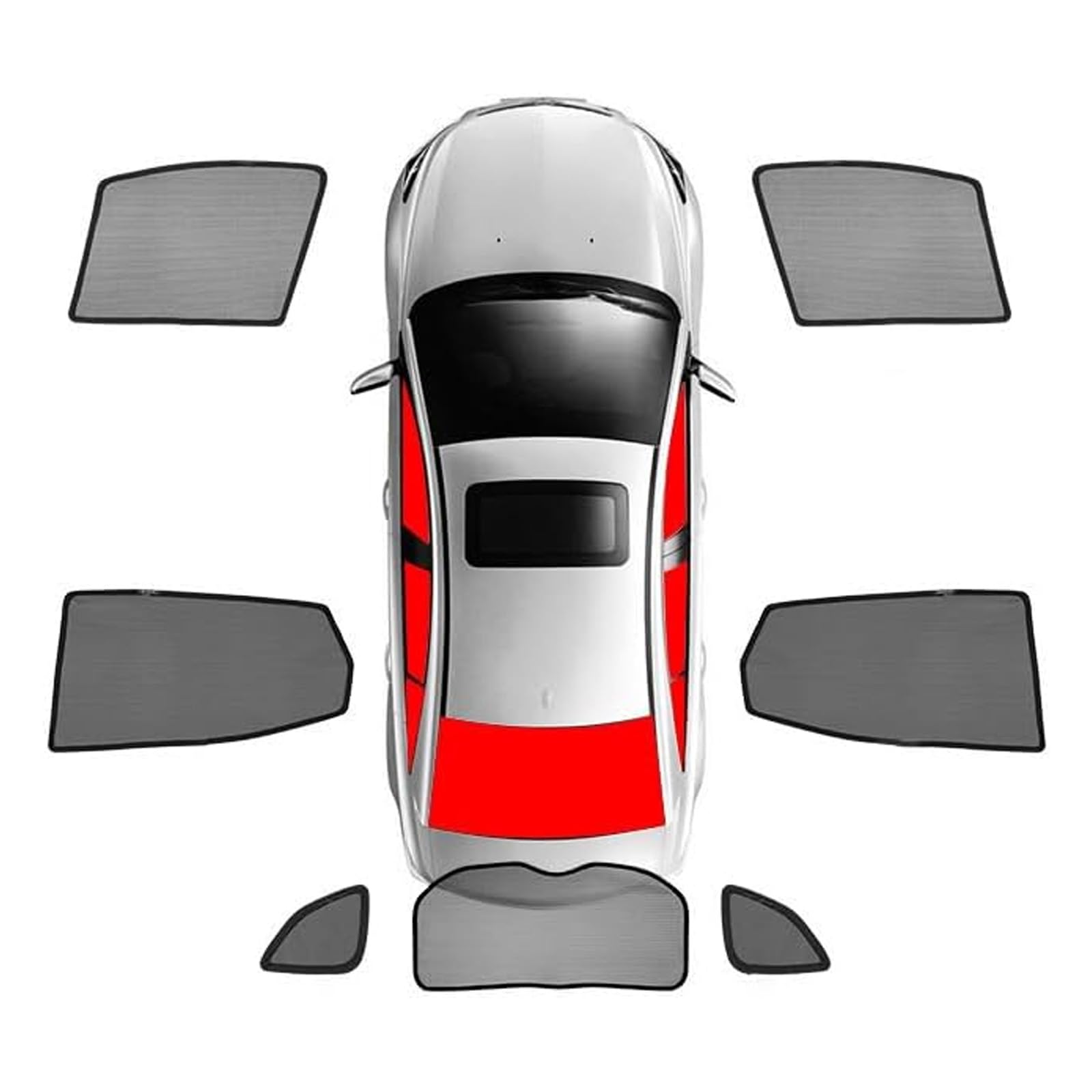 Auto Sonnenschutz Seitenscheibe FüR BMW i5 (G60/G61) 2023-2026, UV Schutz Atmungsaktive Wärmeisolierung Schutz Vorhang Zubehör,E/7pcs