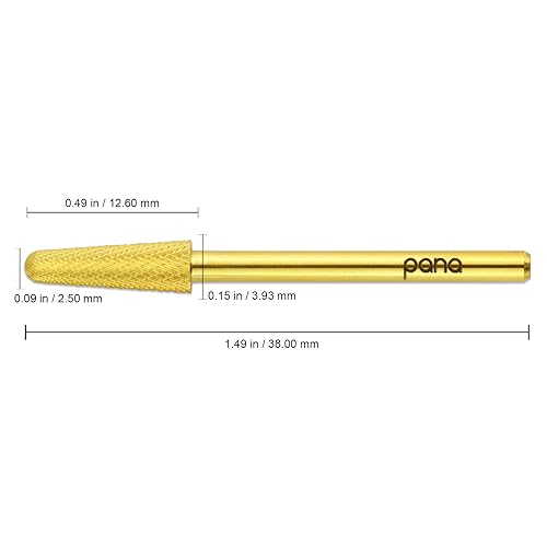 Miniatura 2 de USA PANA - Broca profesional de carburo en forma de cono de 332 pulgadas, para manicura y pedicura, máquina Dremel, color dorado, plateado