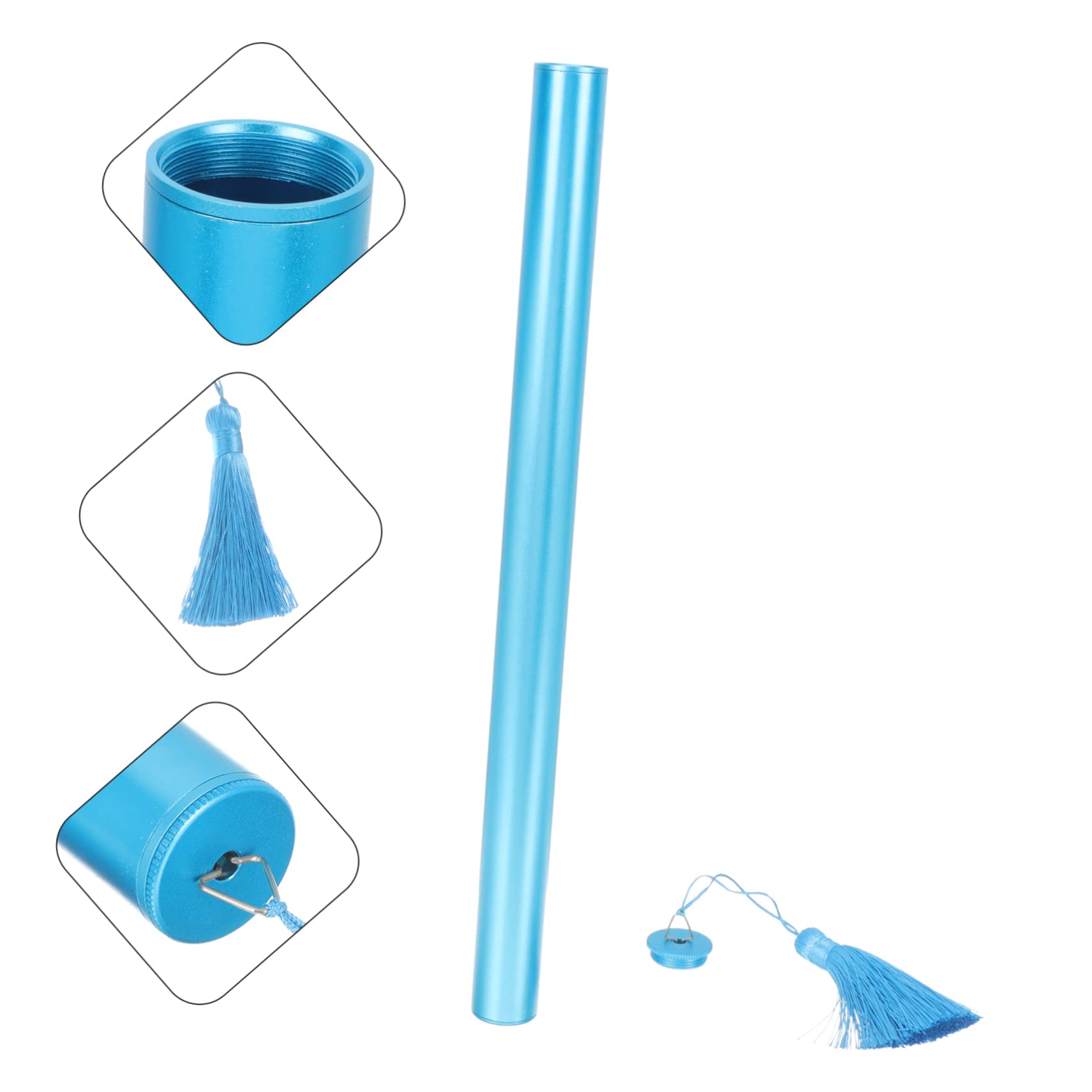 BESPORTBLE Tube Cover Dulcimer Storage Tube Dulcimer Case Dulcimer Bucket Dulcimer Accessories Dulcimer Storage Case Dulcimer Part Metal Dulcimer Sleeve Aluminum Alloy Blue