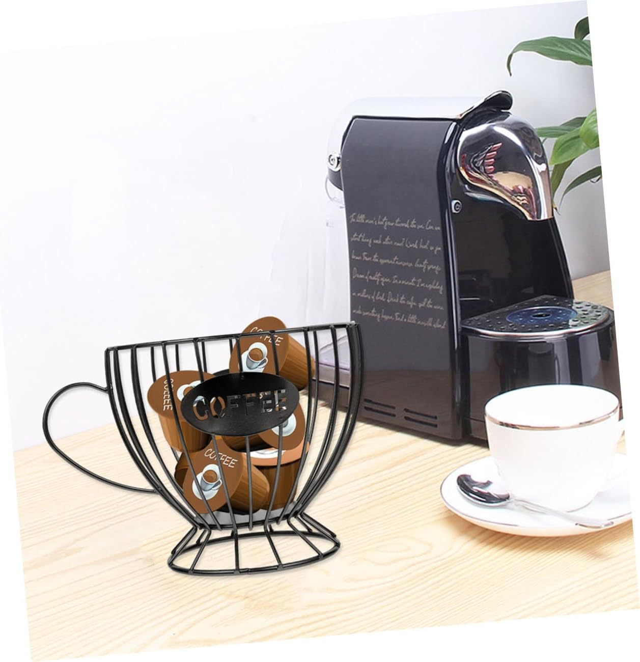 PRETYZOOM Storage Stand Coffee Cup Fruit Basket Iron Organizer Cup Pod Holder Countertop
