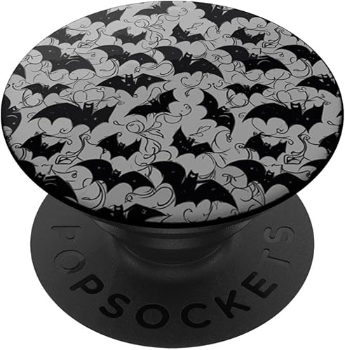 Black base Spook Black Bats Pattern Halloween PopSockets Standard PopGrip