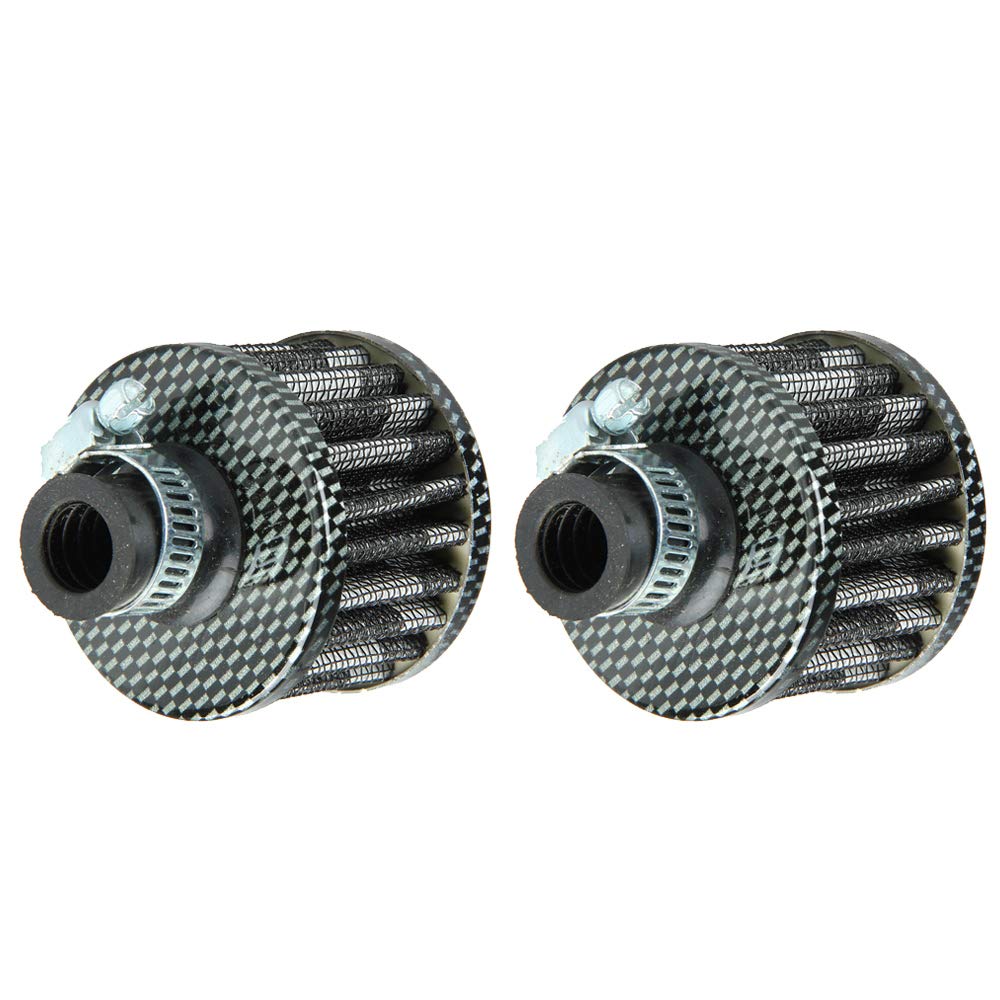 2 Filtres à Air Froid Mintice 12mm Pour Voiture Et Moto - Noir - Amélioration Performance Moteur