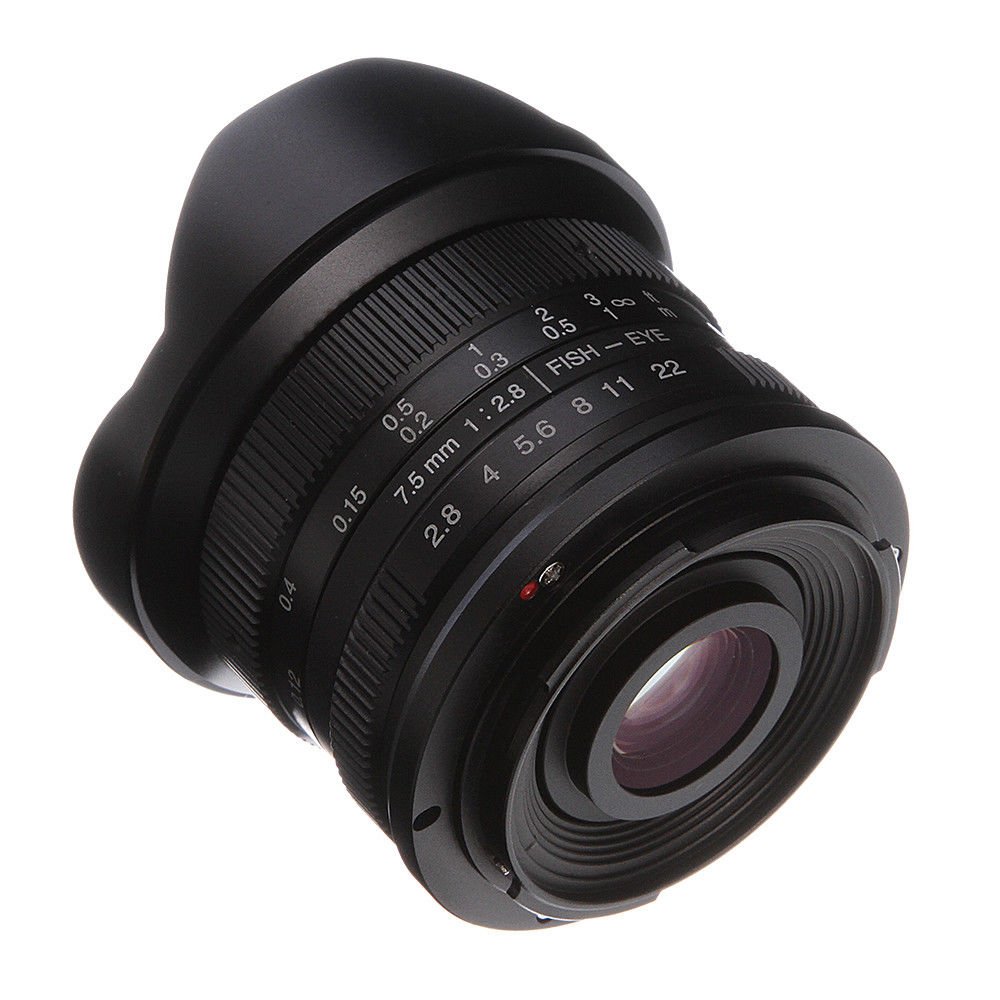 7artisans 7.5mm F/2.8 Grandangolo fisheye obiettivo MF Messa a fuoco manuale Per Canon EOS EF-M Montare M M2 M3 M5 M6 M10 M50 M100 Fotocamera Dslr