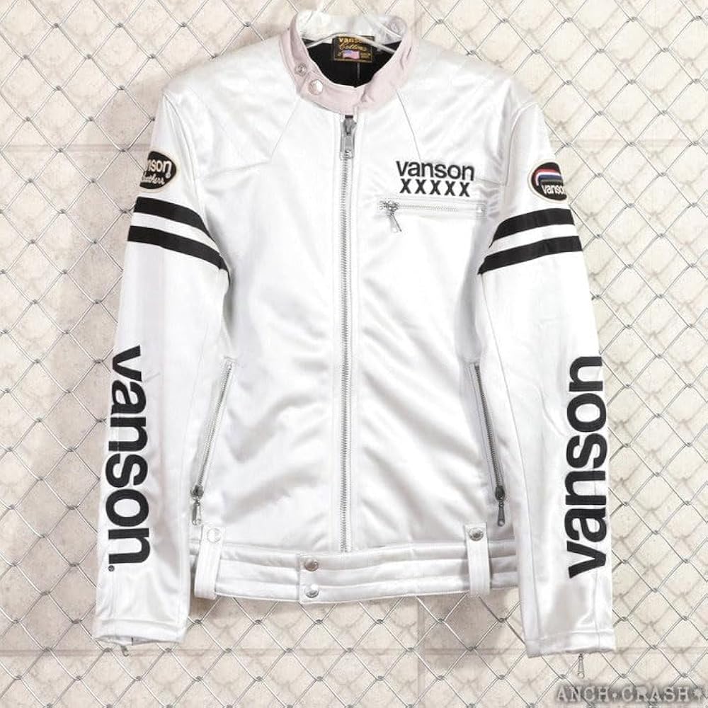 【59】Vanson ボンディングライダースジャケット　シルバー VANSON(バンソン） 50周年記念モデル ボンディング ライダース
