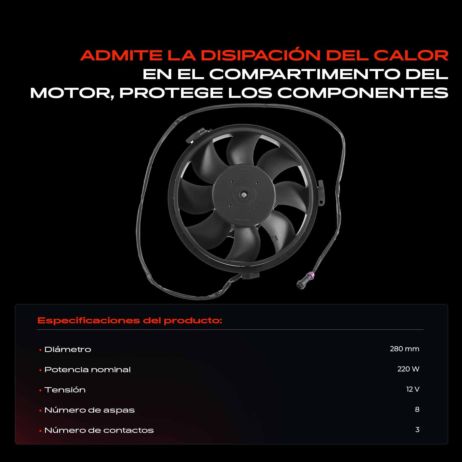 Ventilador de enfriamiento del motor para A4 A6 A8 Cabriolet Galaxy Alhambra P-a-s-s-a-t S-h-a-r-a-n 2 polos 1994-2010 4B0959455