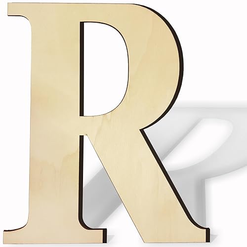 17 Inch Unfinished Wood Letter for Wall Decor, Paintable Thick