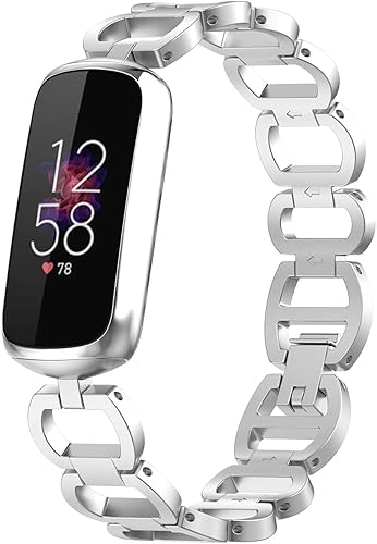 Compatible con Fitbit Luxe Band ajustable de acero inoxidable Parker Link pulseras de repuesto elegantes correas elegantes para accesorios de lujo