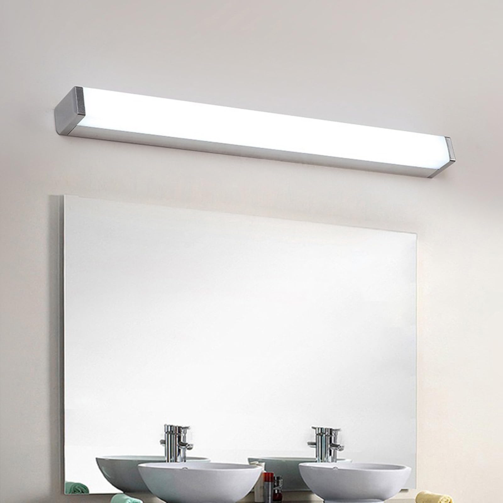 Applique da parete a LED per specchio del bagno, impermeabile IP44, luce calda/fredda, 3000 K/6500 K, ideale per armadietto, toeletta, doccia, camera da letto, soggiorno, hotel (nero)