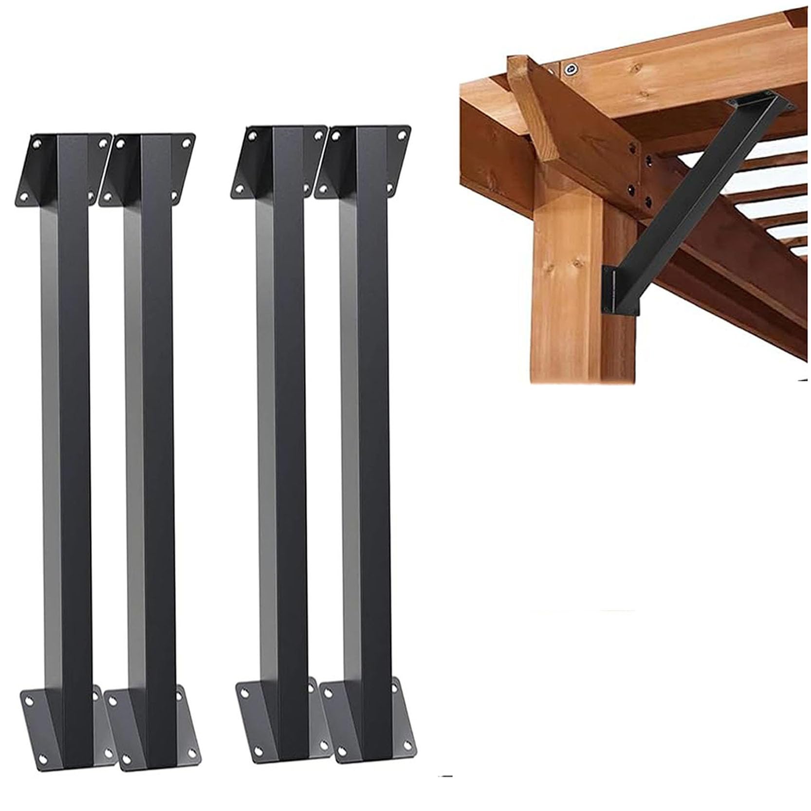 LQSYBHD Heavy Duty 45° Angle Support Brackets for Gazebos,Decks Angle Support Bracket 45 Degree Angle Support Bracket for Porches Other Wood Frame Degree Angle Pergola(Color:4pcs)