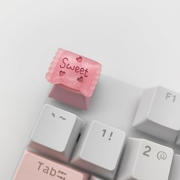 Personalized Cute Pink Keycaps Handmade OEM Profile DIY Custom Keycaps for Mechanical Keyboard MX Switch Candy