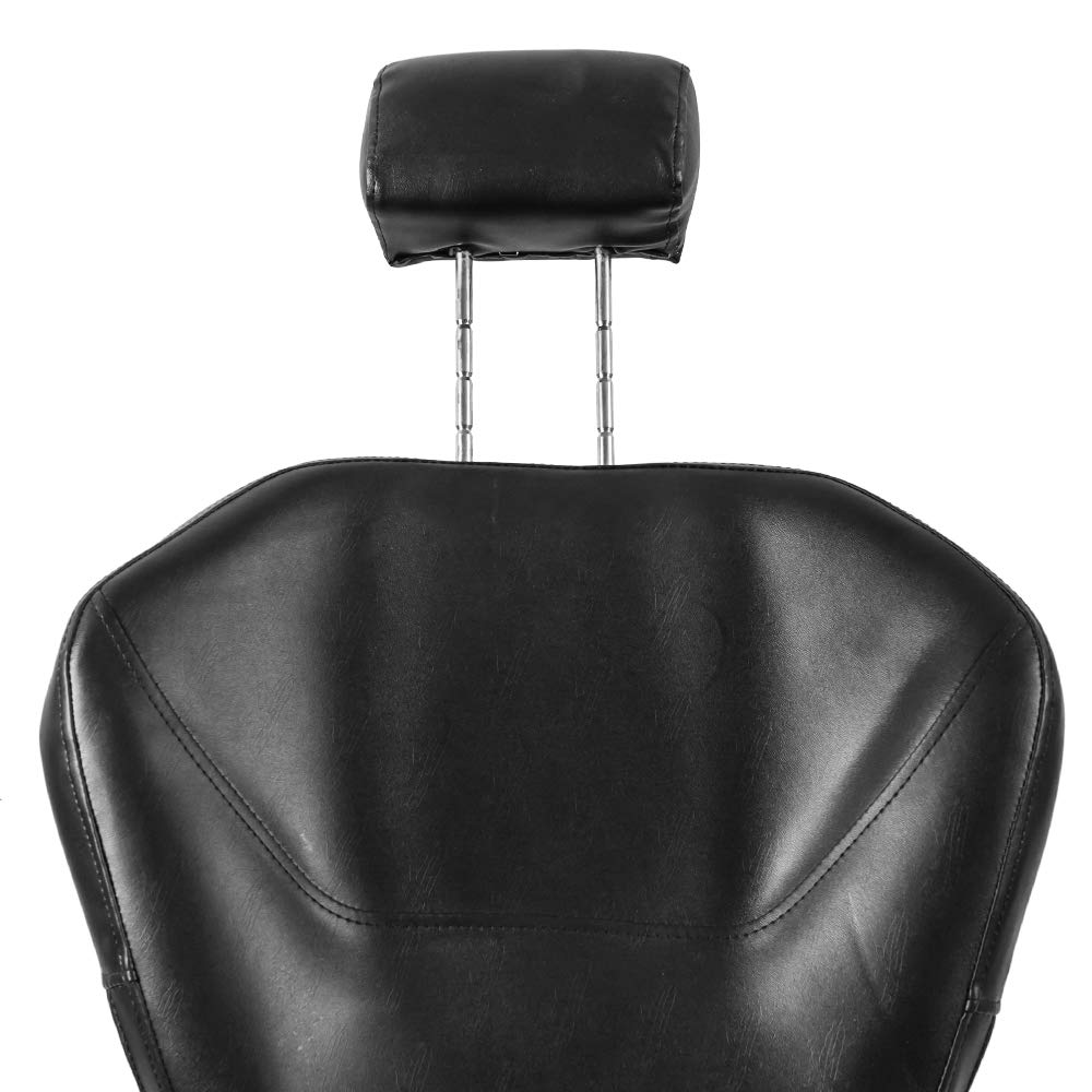 Sillón Peluquería Barbería Maquillaje Tapizado PU Giratorio 360 grados Ajustable Color Negro Hidráulica