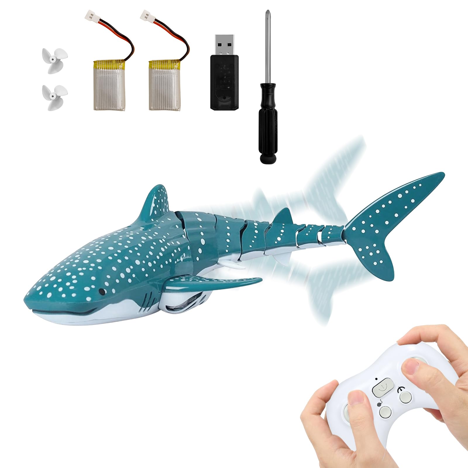 ALEENFOON 2.4 GHz Shark Remote Control Boats,RC Shark Toy for Kids 6+