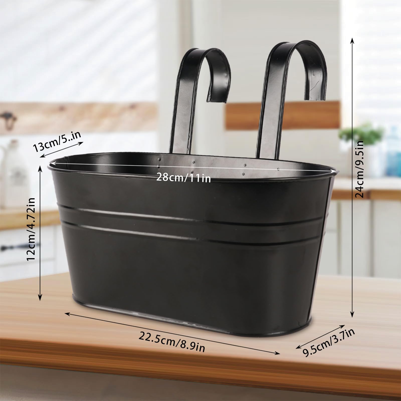 Lot De 3 Pots De Fleurs à Suspendre En Métal Avec Crochets