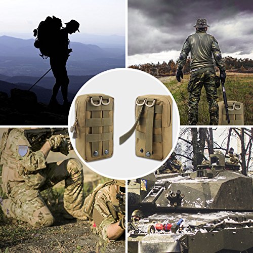 Yinuoday Tactical Molle Bags Military Bag Compact Gear EDC Bag Organizer Tactical Vest Gear Waist Pack for Camping Hiking Travel Pack of 2 - Image 7