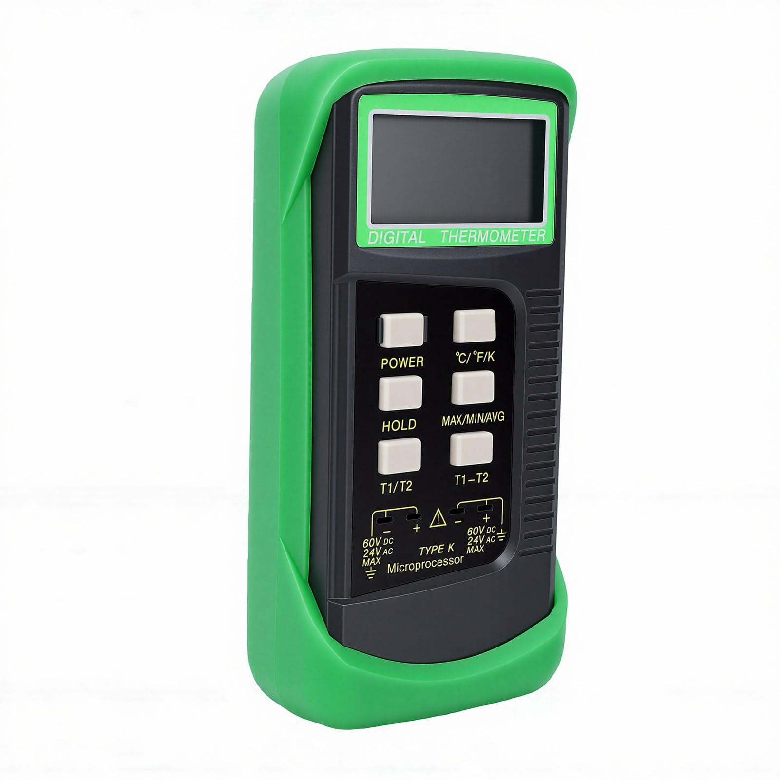 Eujgoov Termometro a Termocoppia Tipo K Tester a Doppio Canale con 2 Sonde 2 Clip Mantenimento Massimo Minimo Medio da -58°F a 2498°F per HVAC Alimentare Industriale Automotive