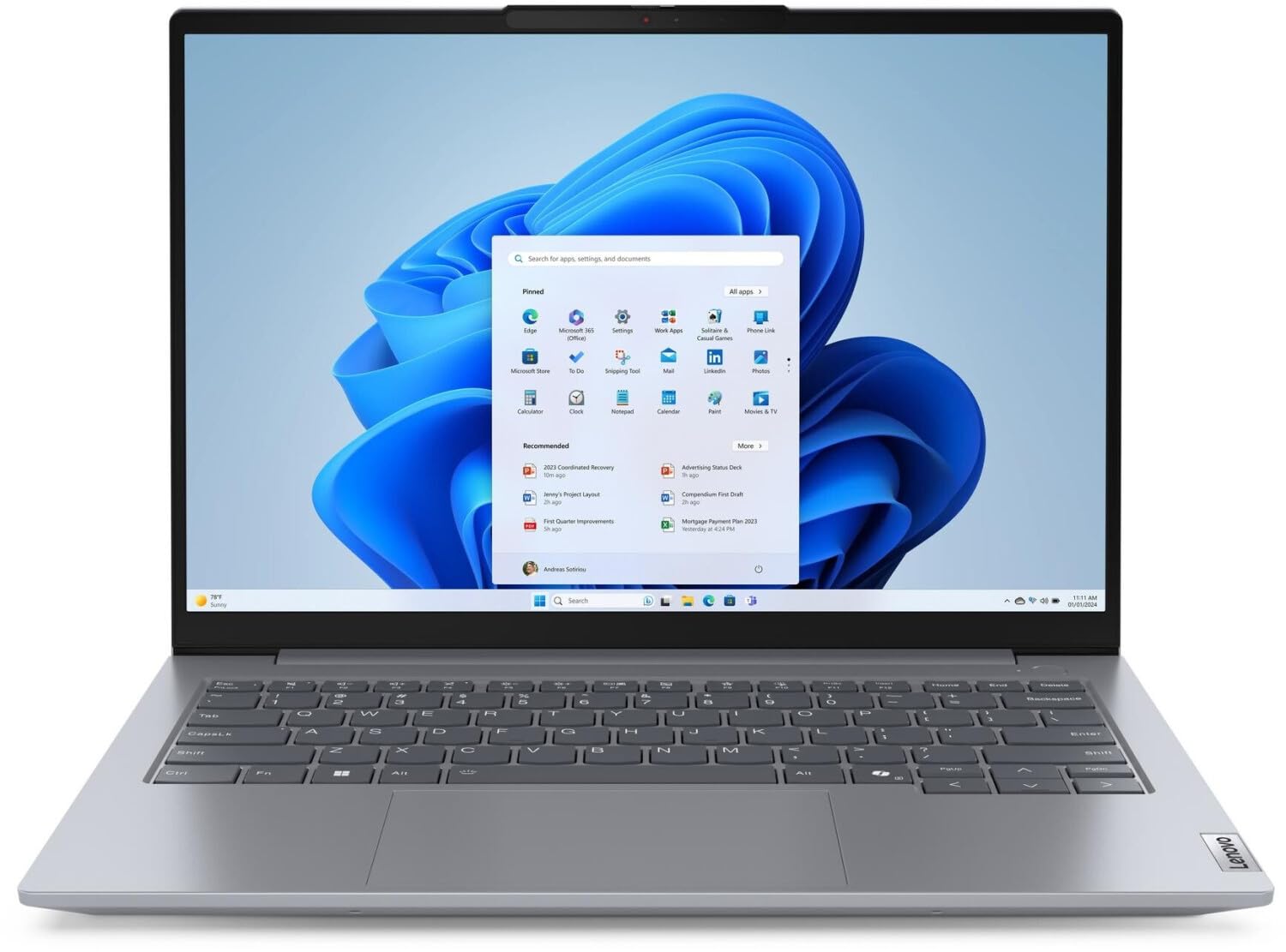 Lenovo ThinkBook 14 G7 IML 21MR - 14" - Intel Core Ultra 7-155H / jusqu'à 4.8 GHz - Win 11 Pro - Intel Arc Graphics - 16 Go RAM - 512 Go SSD - AZERTY (Français) - Gris - 21MR004CFR