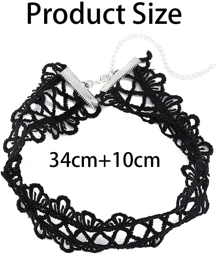 JAKAWIN Black Choker Necklace White Lace Chokers for Women - Image 4