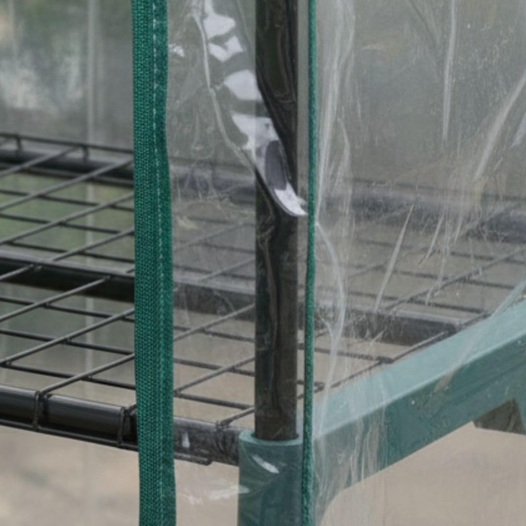 Invernadero Portátil 69x49x160 cm con 4 Baldas – Estructura de Acero y Cubierta de PE o PVC – Disponible en Verde, Blanco y Transparente – Ideal para Terrazas, Jardines y Balcones (Transparente)