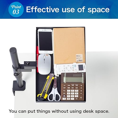 Miniatura 5 de Soporte de brazo de bandeja de 15.7 x 8.6 pulgadas de ancho, capacidad de carga de almacenamiento de escritorio de 22.0 lbs, artículo de