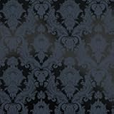 Tempaper Textured Black Damsel Removable Peel and Stick Damask Wallpaper, 20.5 in X 16.5 ft, Made in the USA