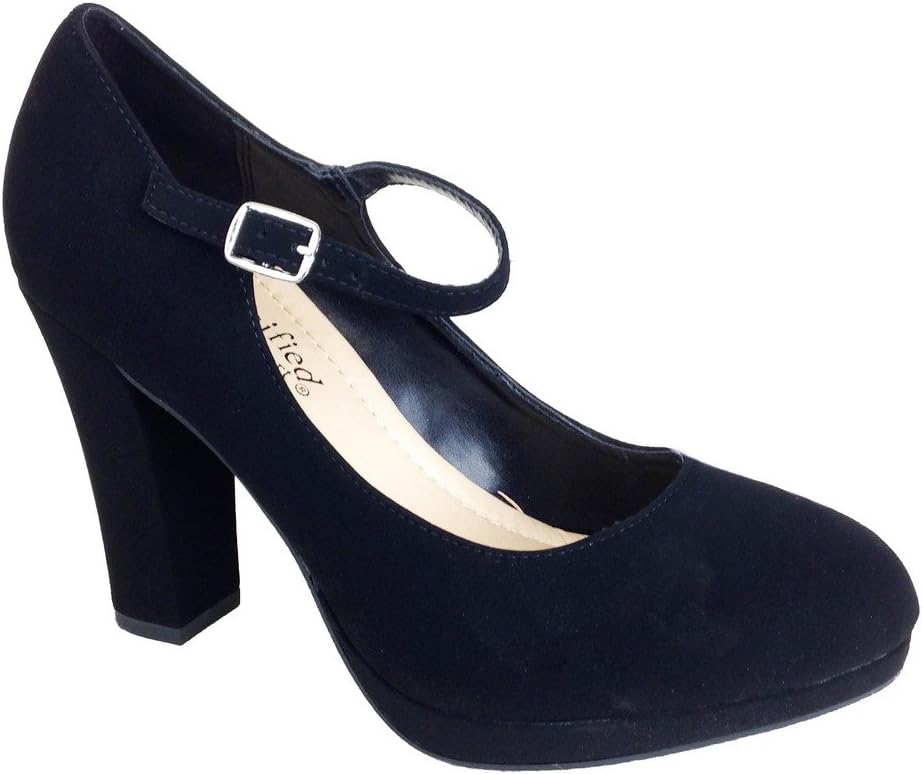 City Classified Ayden Mary Jane Pump Chunky Heel Black 10