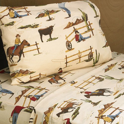 Sweet Jojo Designs 4pc Queen Sheet Set for Wild West Cowboy Bedding Collection