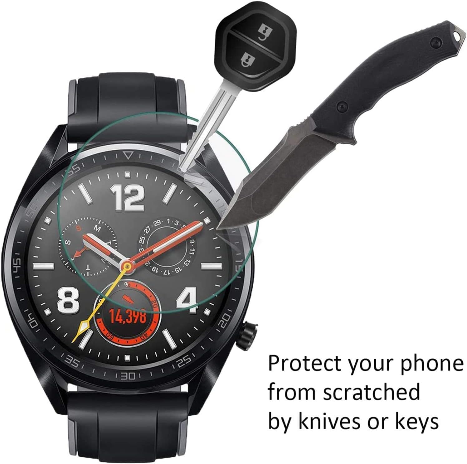 Skyband Compatibile per [3 Pezzo Protettive] 9H Vetro Temperato Pellicole Protettive Compatibile per DEKELIFE Smartwatch Orologio Intelligente Uomo Militare 1.46 G55 (3 Pezzo Protettive