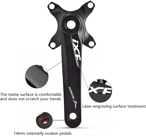 Vista 3 de Bicicleta de montaña Cigüeñal hueco integrado eje de manivela modificado monodificado 32T 34 36T 34T/Negro,32T/Negro,38T/Negro,36T/Negro