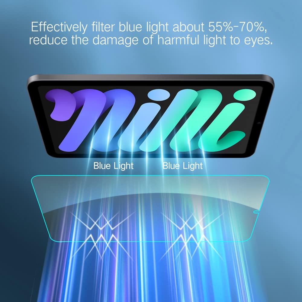 PERFECTSIGHT Anti Blue Light Screen Protector Compatible with iPad Mini 7 A17 Pro 7th Gen 2024 & Mini 6 6th Gen 2021 8.3 Inch, [Eye Protection] HD Clear Filter 6 Radiations Tempered Glass [1 Pack]
