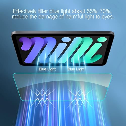 Miniatura 9 de PERFECTSIGHT Protector de pantalla anti luz azul diseñado para iPad Mini 7 A17 Pro 7ª generación 2024 y mini 6ª generación 2021 lanzamiento 8.3 HD
