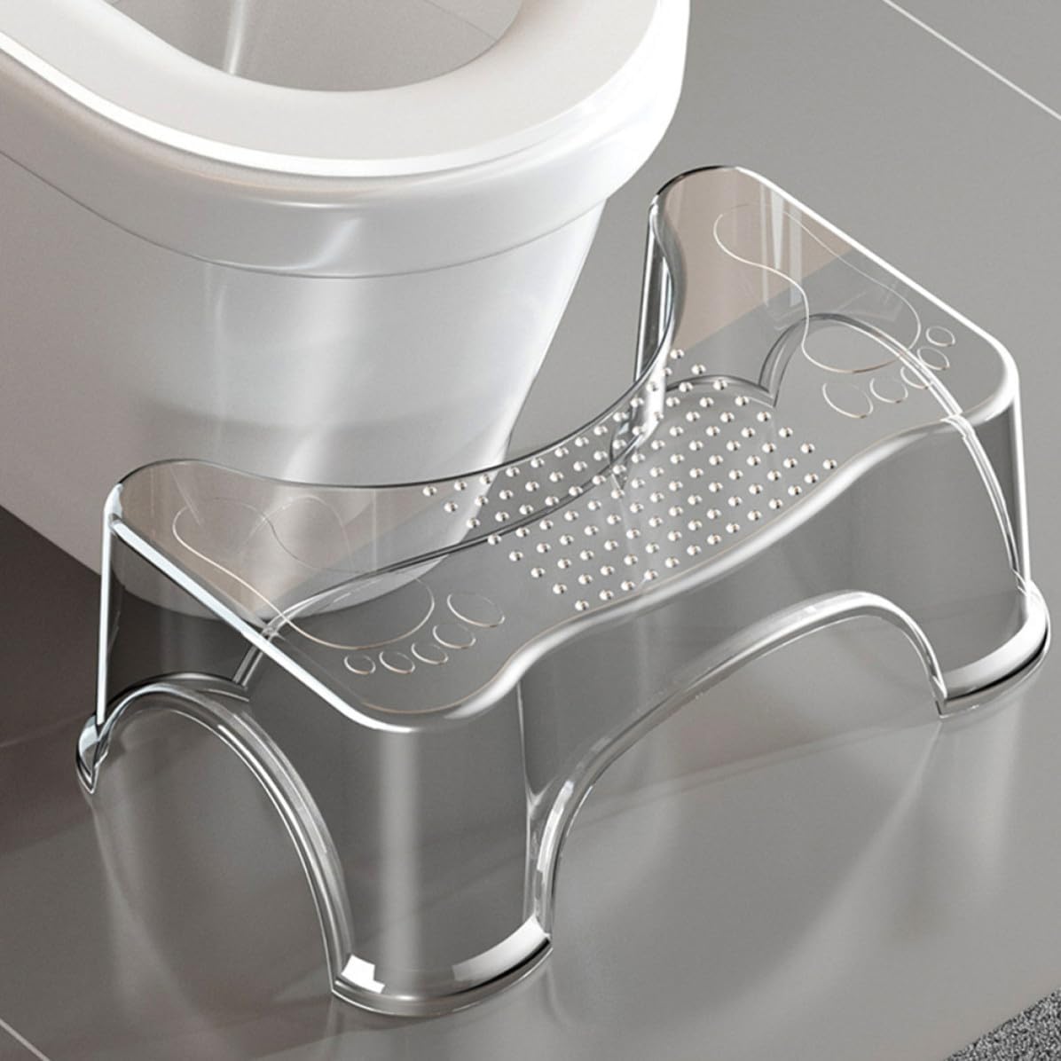 Toilet Step Stool, PET Non Slip Bathroom Aid, 50kg