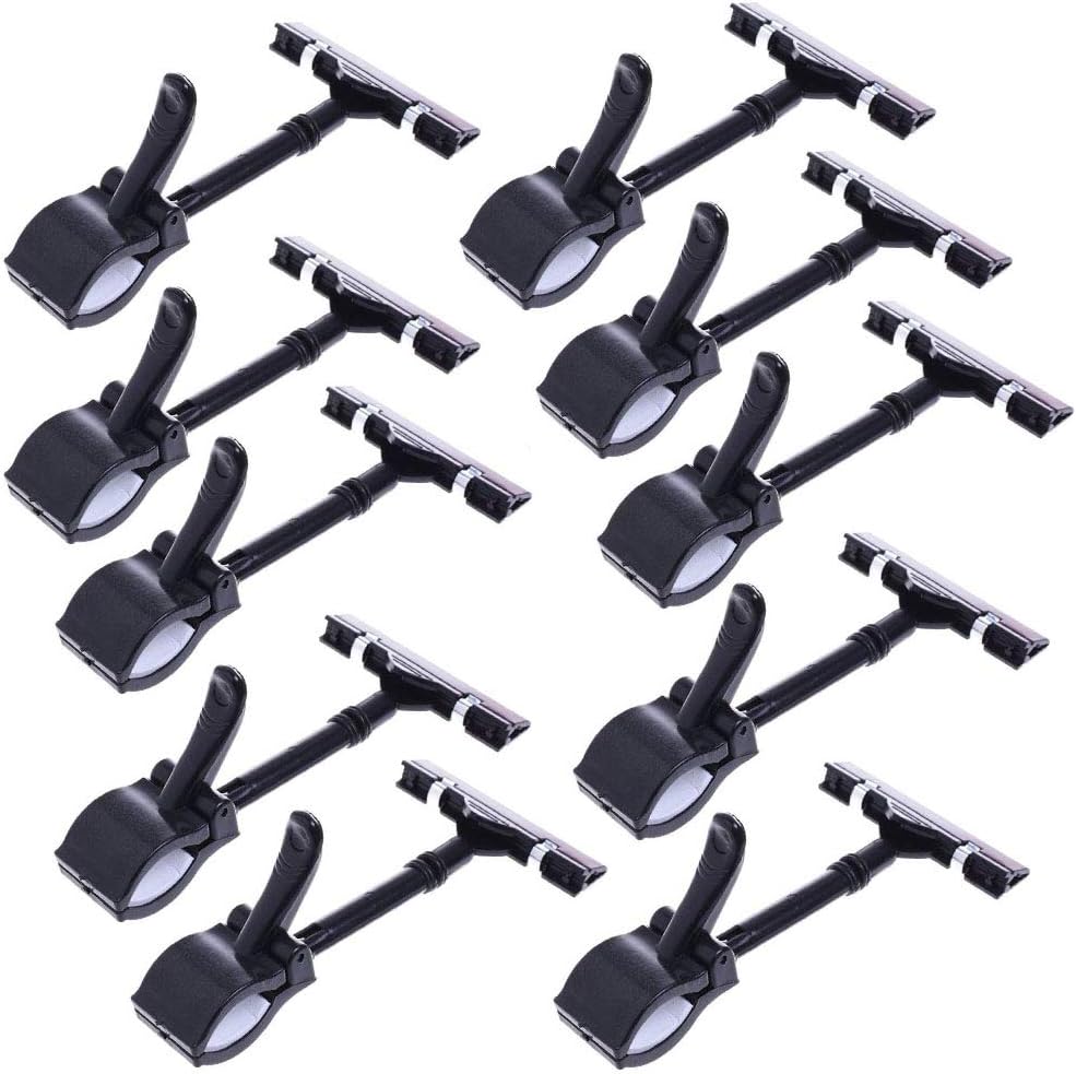 Liyafy 10pcs Sign Clip Advertising Tag Card Clip Label Price Tag Holder Price Talker Memo Clip Snap Clamps Display Rack Black
