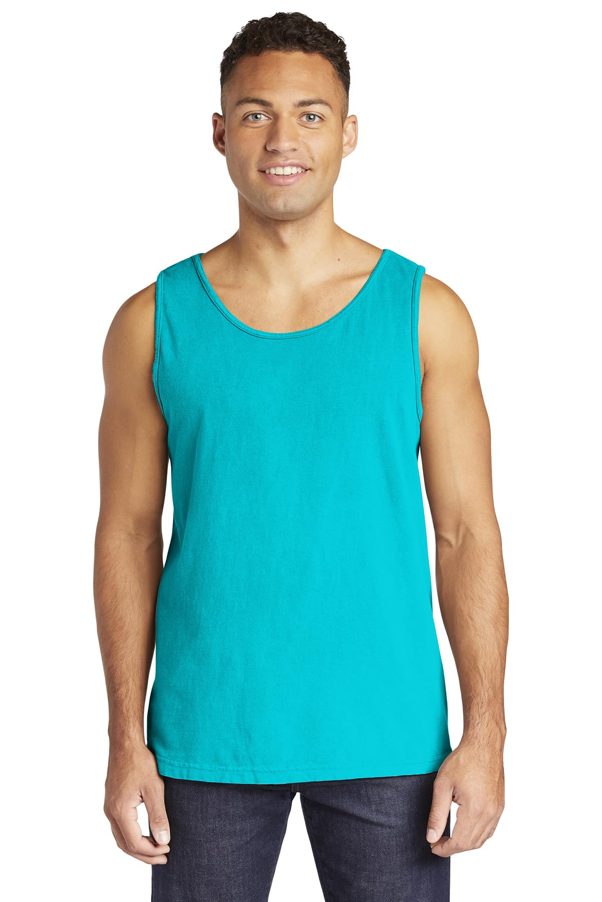 Comfort Colors Men's Adult Pocket Tank Top, Style 9360 (Large, Blue Jean)
