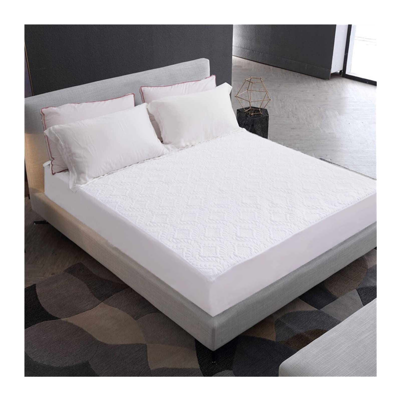 Bedspread on the łóżko pościel Wodoodporna ochraniacz materaca wyposażona w stałą pokrywę do materace grube miękkie podkładka pokrywka złoża poliestrowego (kolor: B, rozmiar: 160x200x30 cm)