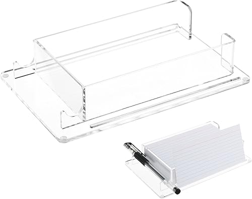 Soporte transparente para almacenamiento de tarjetas de índice para escritorio, soporte acrílico para tarjetas pequeñas, soporte para postales,