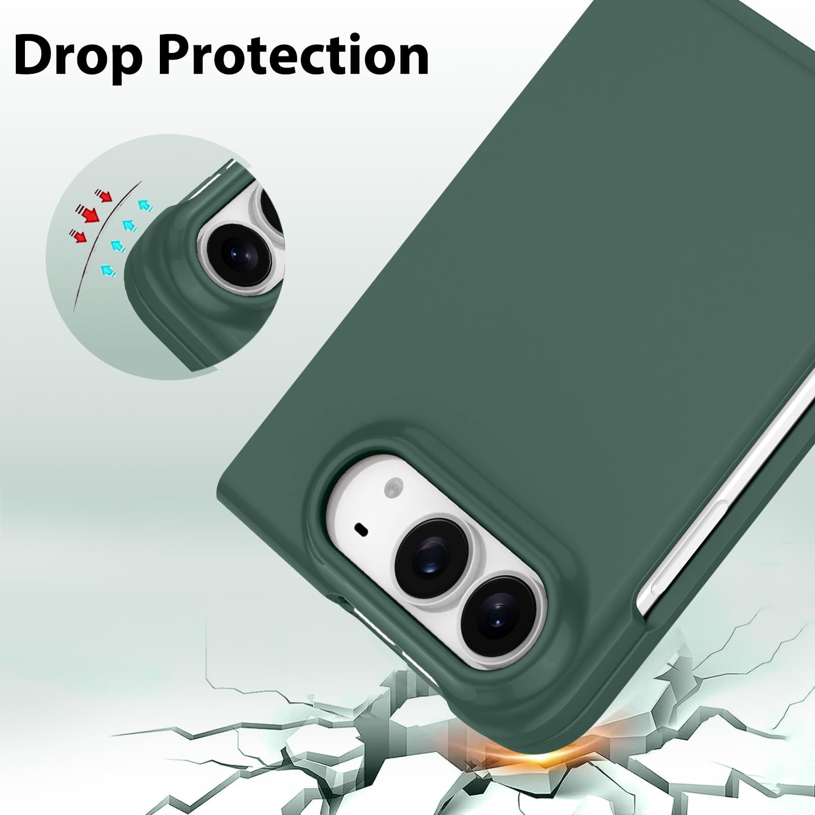 ZIYE Coque pour iPhone Duo, protection complète, anti-chute, vert