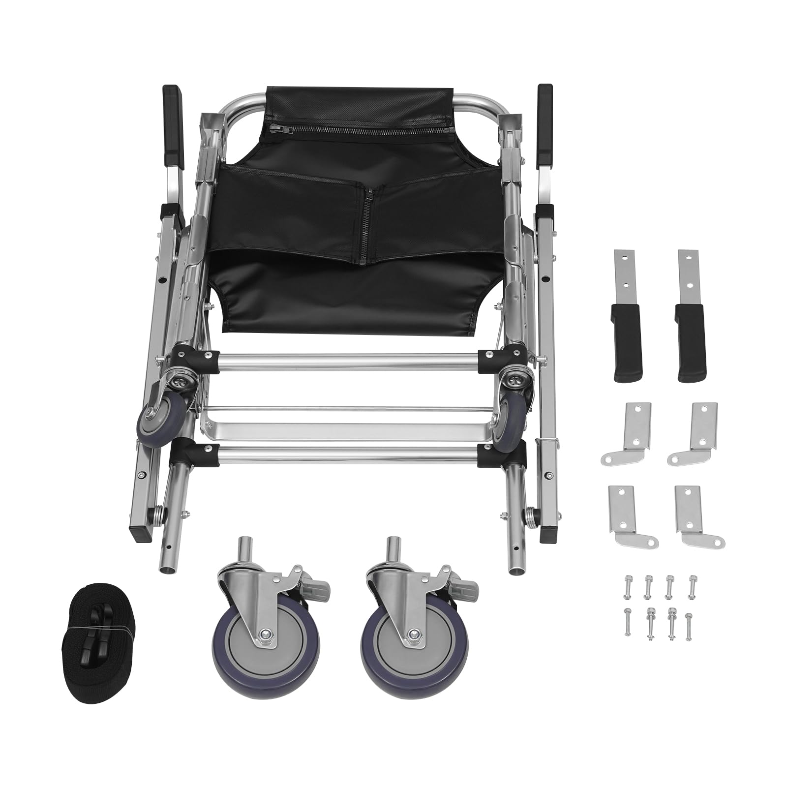Silla de ruedas plegable para subir escaleras,Silla plegable de escaleras de emergencia,Silla de escalera de transporte plegable,Capacidad de carga máxima: 160 kg, para hogares de ancianos, bomberos