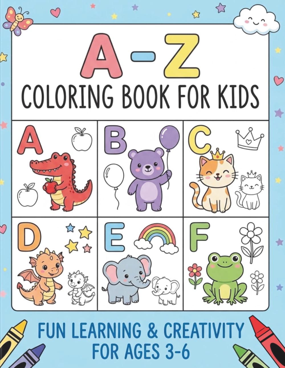 ABC Coloring Book: A Fun A–Z Alphabet Coloring Book with Cute Animals, Easy Letters & Simple Learning for Toddlers and Preschool Kids