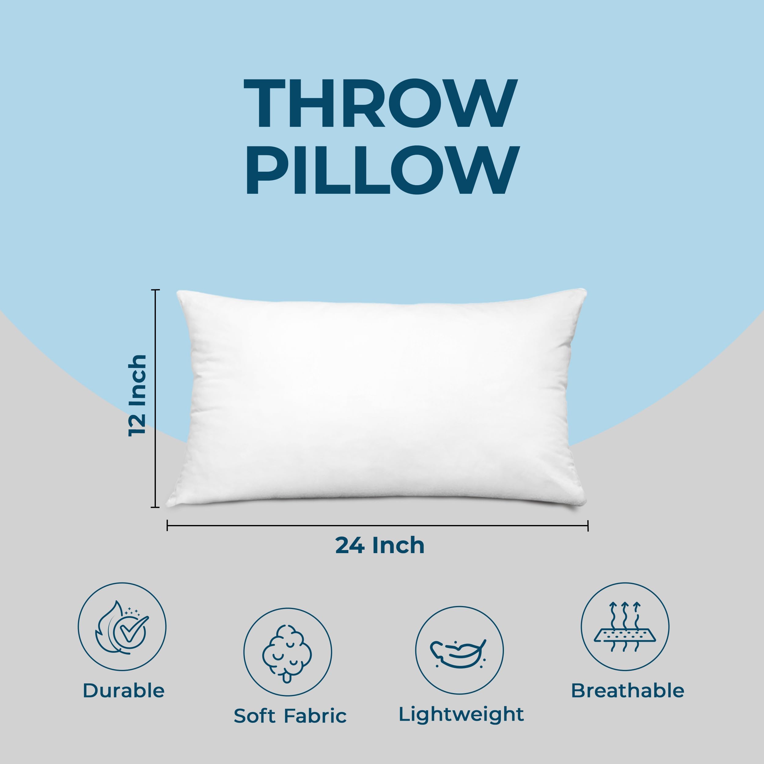 Utopia Bedding Dekokissen (4er-Set, weiß), 30,5 x 61 cm, Kissen für Sofa, Bett und Couch, dekoratives Füllkissen - 4