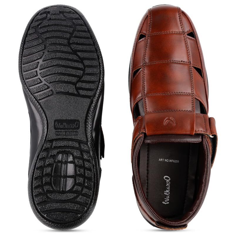 Image of WALKAROO WF6255 Mens Roman Sandals for formalwear and regular use